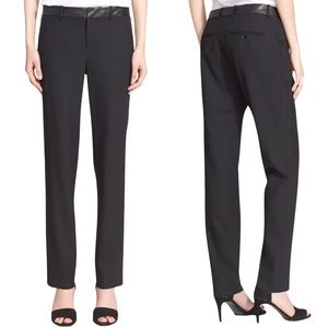 VINCE. Strapping Leather Trim Trousers